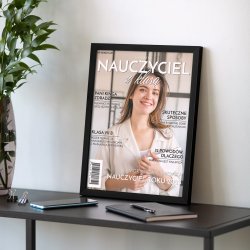 Plakat personalizowany ze zdjęciem w ramce z nadrukiem Nauczyciel z klasą dla wychowawczyni nauczycielki na Dzień Nauczyciela