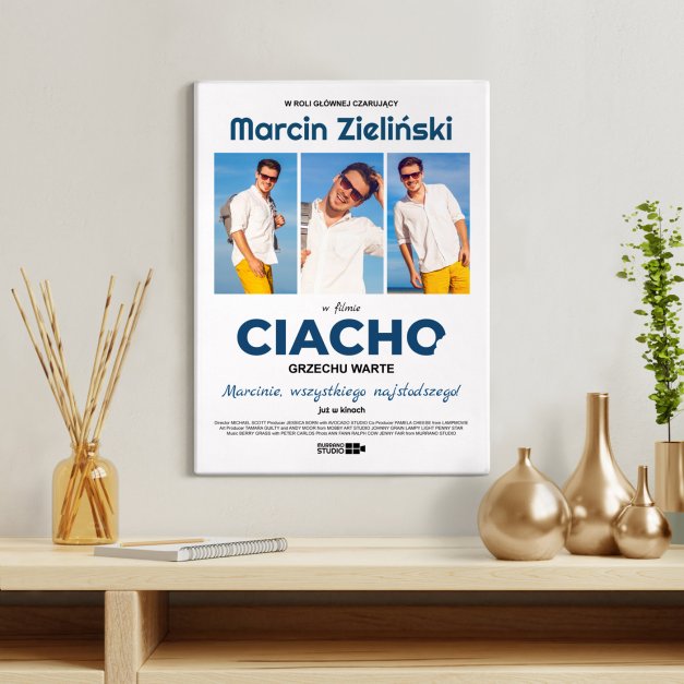 Obraz drukowany na płótnie z kolażem zdjęć 30x40 cm dla chłopaka narzeczonego męża