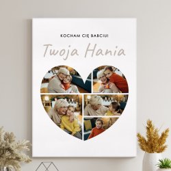 Obraz drukowany na płótnie z kolażem zdjęć 30x40 cm dla babci