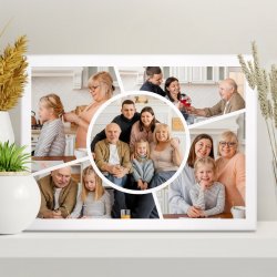 Obraz drukowany na płótnie z kolażem zdjęć 30x40 cm dla dziadków pary na Dzień Babci i Dzień Dziadka rocznicę ślubu