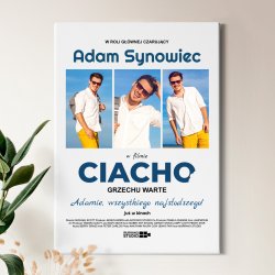 Obraz drukowany na płótnie z kolażem zdjęć 50x70 dla chłopaka męża narzeczonego na Dzień Chłopca