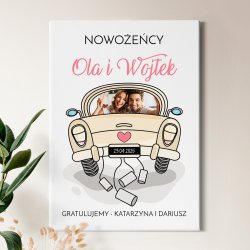 Obraz drukowany na płótnie z Twoim zdjęciem 50x70 dla pary na ślub