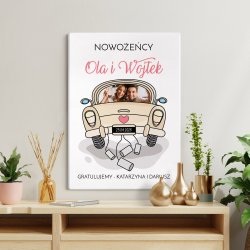 Obraz drukowany na płótnie z Twoim zdjęciem 50x70 dla pary na ślub