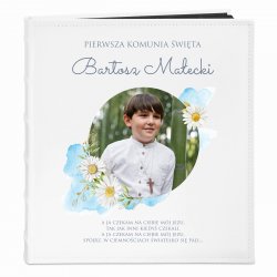 Album na zdjęcia z nadrukiem i Twoim zdjęciem dla chłopca na komunię
