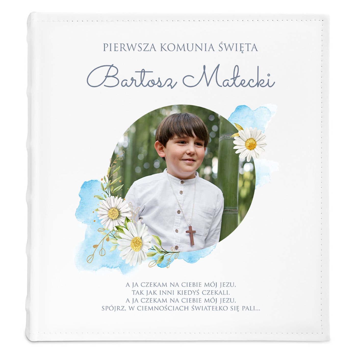 Album na zdjęcia z nadrukiem i Twoim zdjęciem dla chłopca na komunię