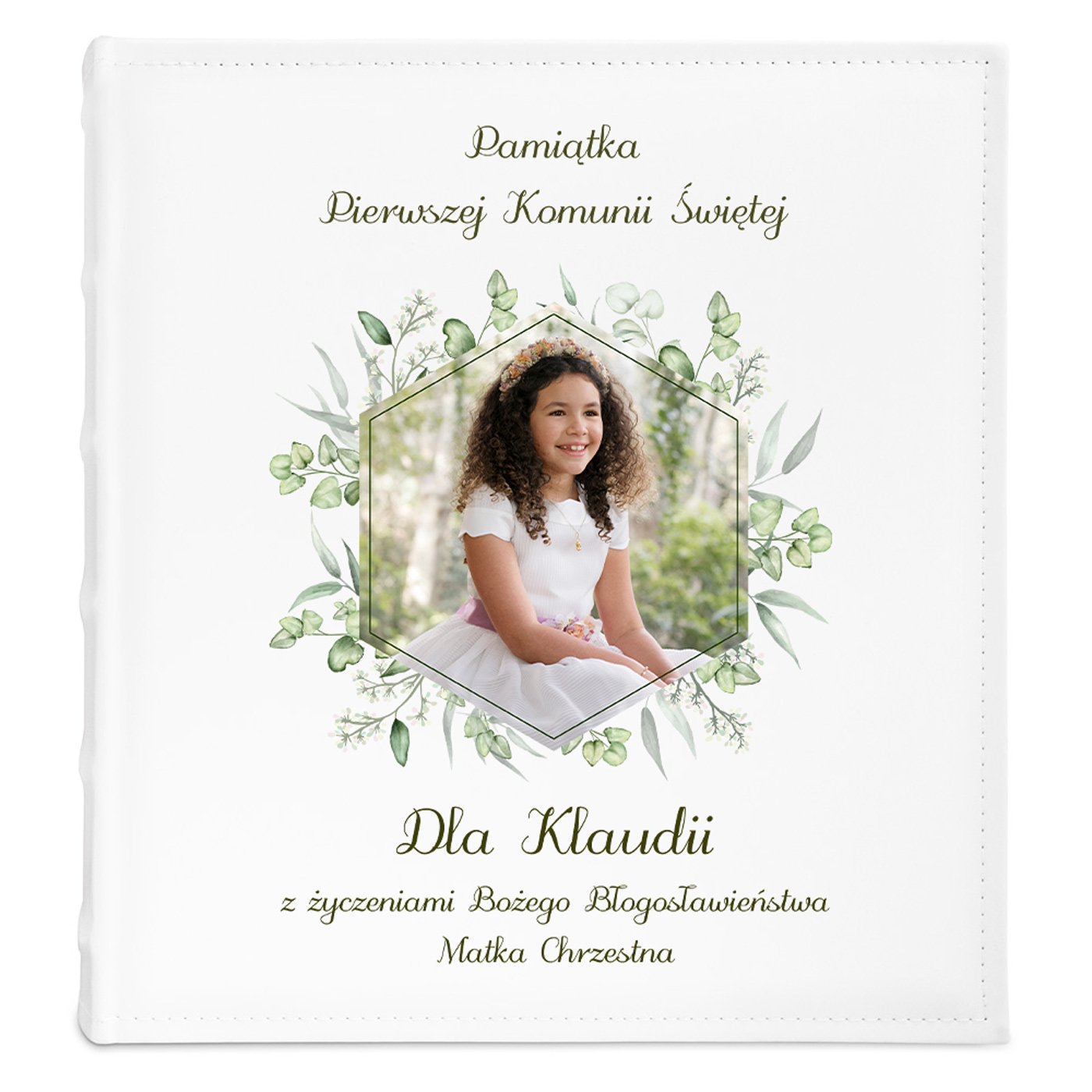 Album na zdjęcia z nadrukiem i Twoim dla dziewczynki na komunię