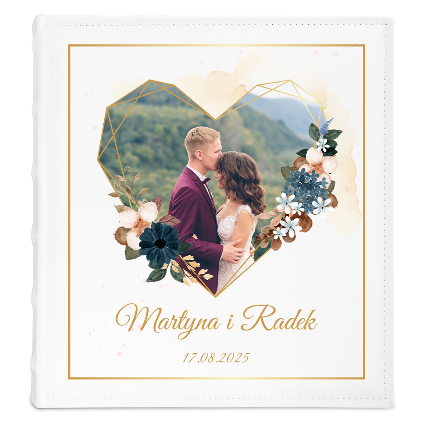 Album na zdjęcia z nadrukiem i Twoim zdjęciem dla pary na ślub