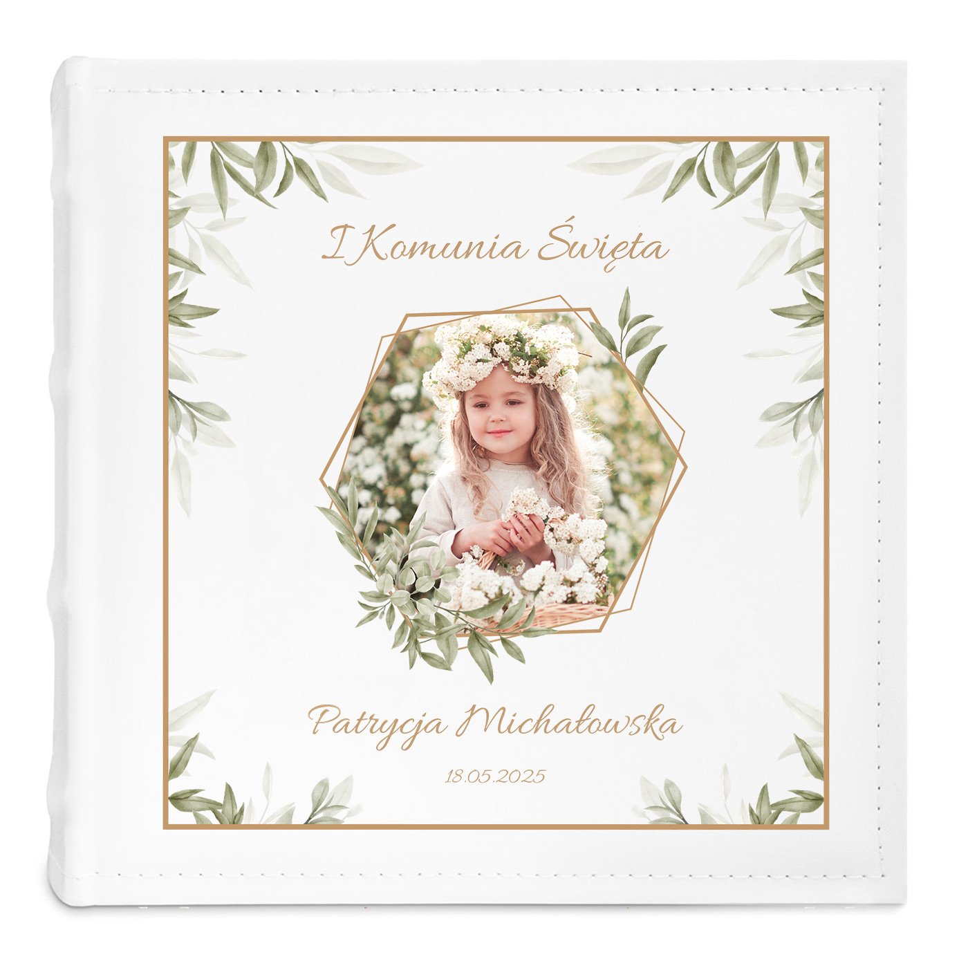 Album na zdjęcia z nadrukiem i Twoim zdjęciem dla dziewczynki na komunię