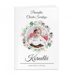 Biblia rozmiar M z nadrukiem i Twoim zdjęciem dla dziewczynki na chrzest