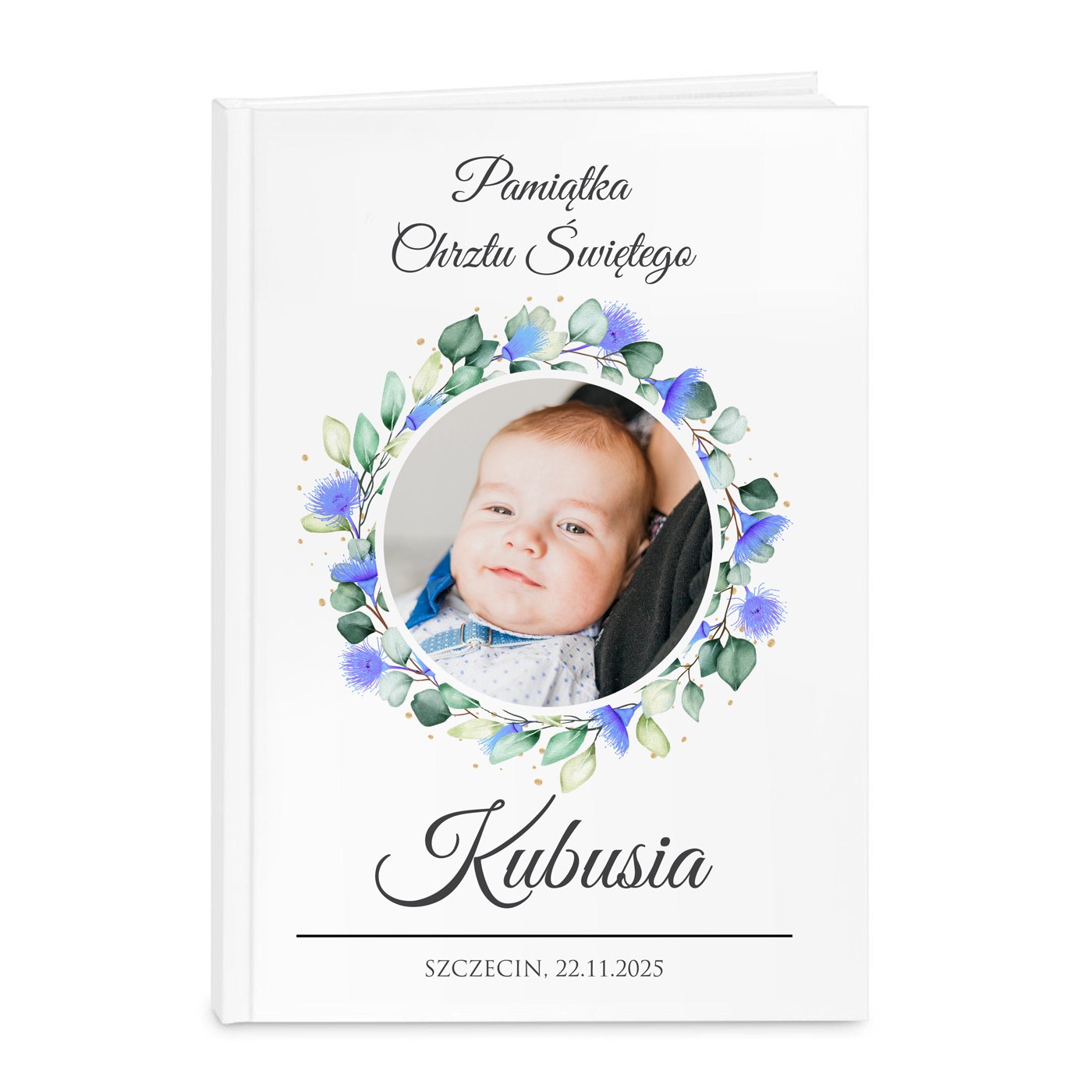 Biblia rozmiar M z nadrukiem i Twoim zdjęciem dla chłopca na chrzest