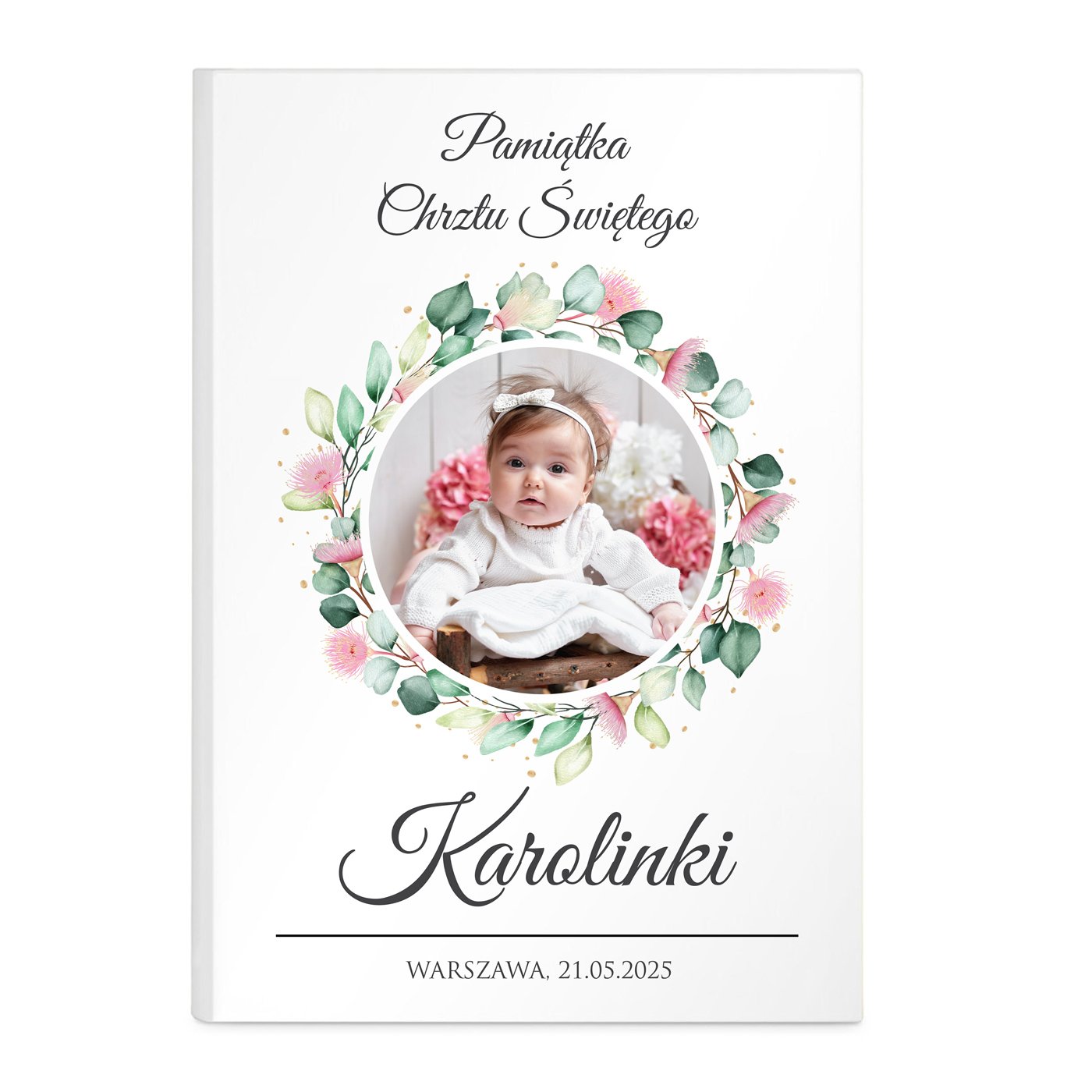 Biblia w etui z nadrukiem i Twoim zdjęciem dla dziewczynki na chrzest