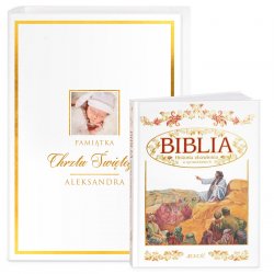 Biblia w etui z nadrukiem i Twoim zdjęciem dla chłopca na chrzest