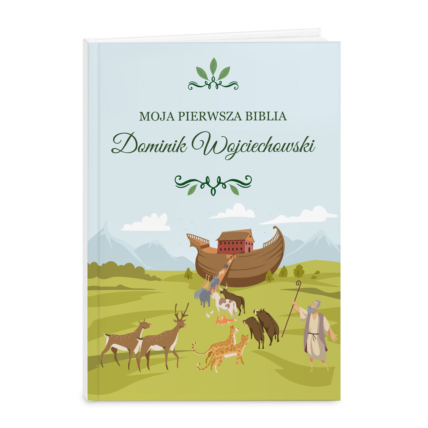 Biblia rozmiar M z nadrukiem dla chłopca na chrzest komunię Dzień Dziecka