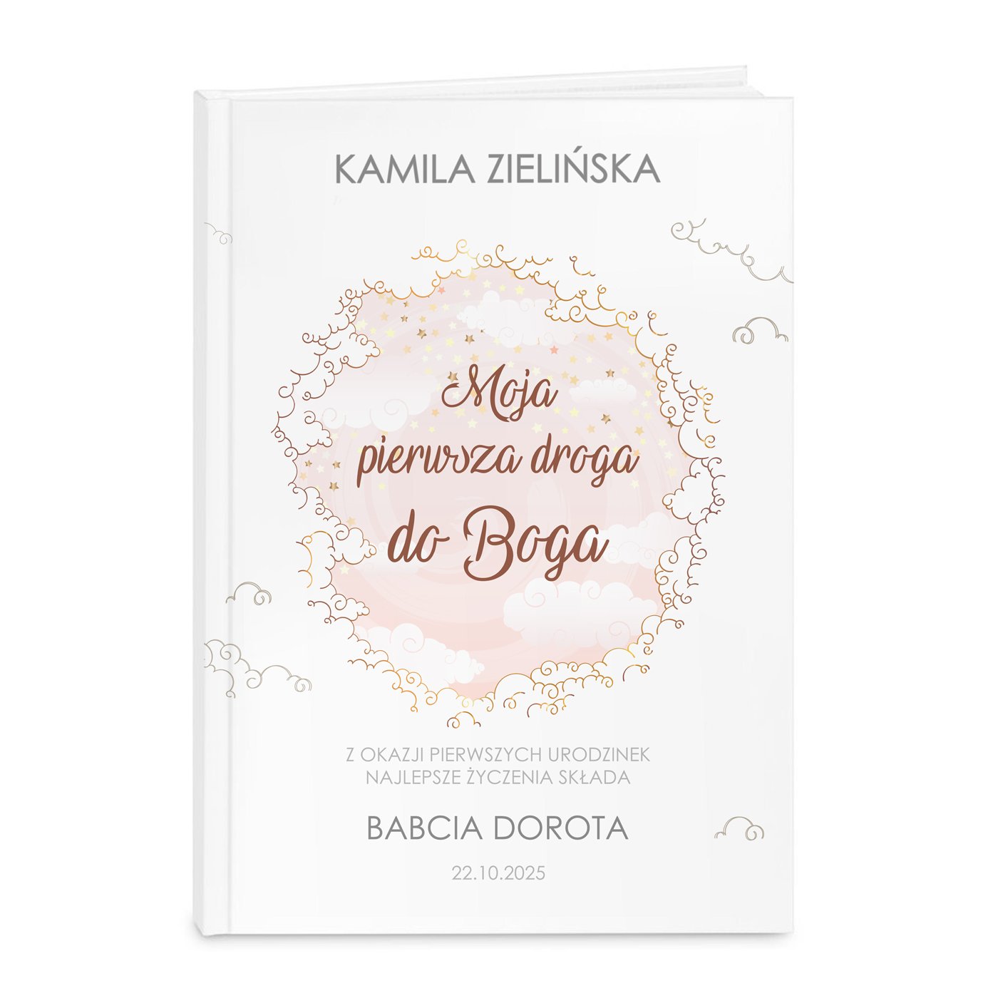 Biblia rozmiar M z nadrukiem dla dziewczynki na roczek