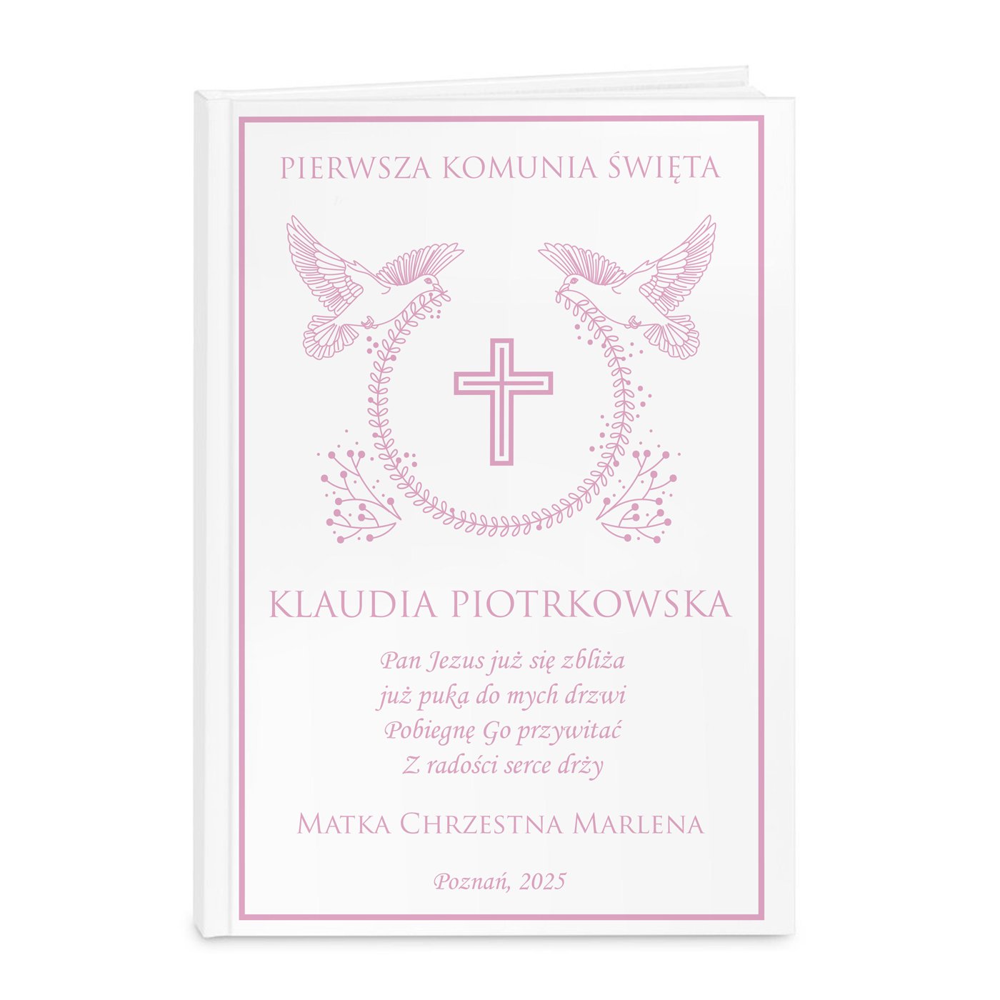 Biblia rozmiar M z nadrukiem dla dziewczynki na komunię