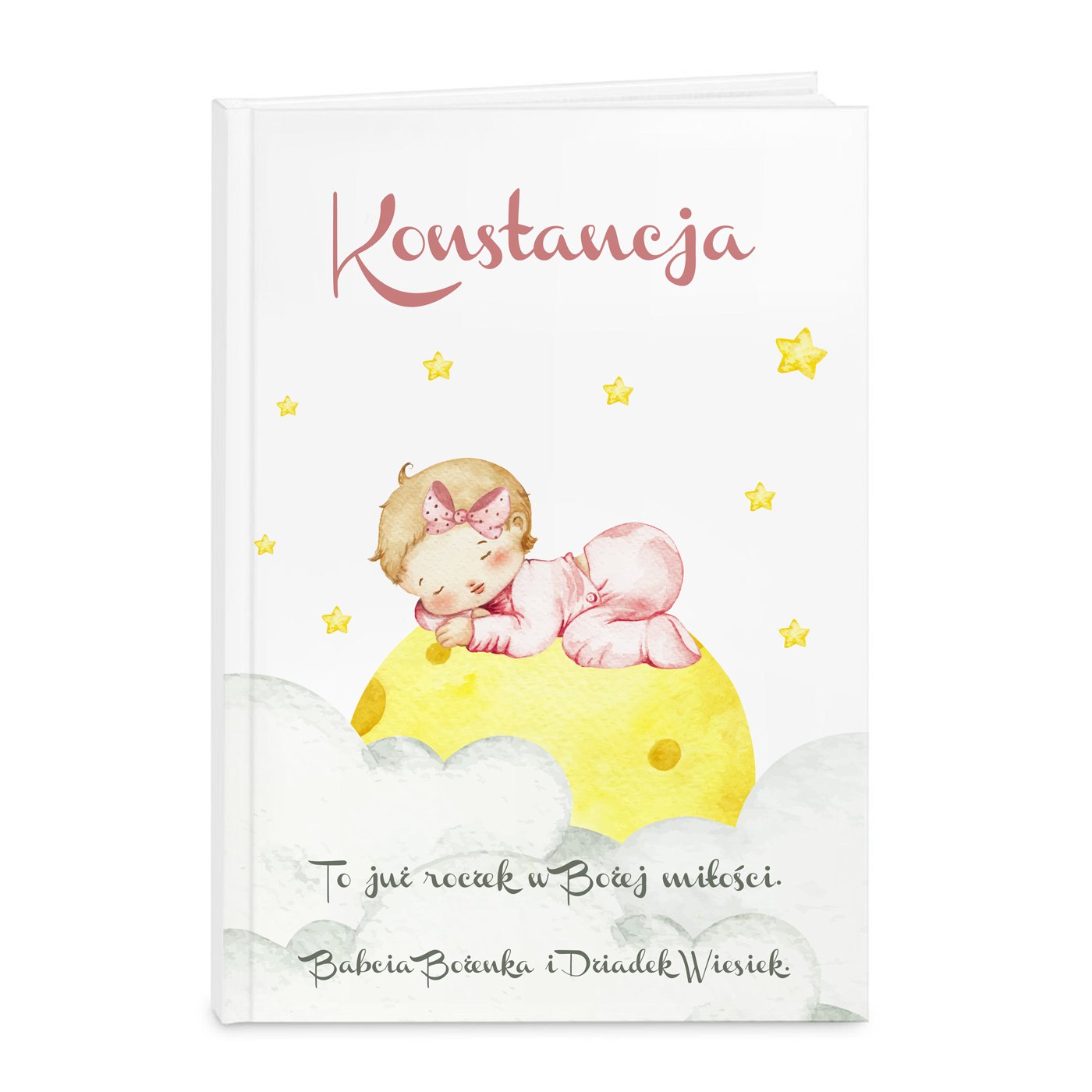 Biblia rozmiar M z nadrukiem dla dziewczynki na roczek