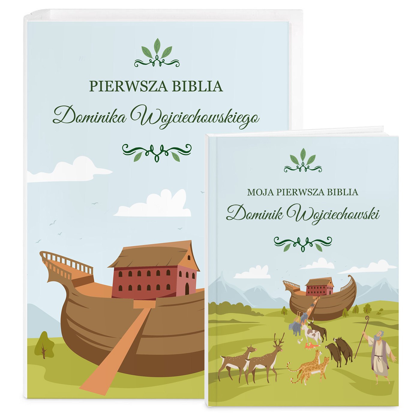Biblia w etui z nadrukiem dla chłopca na chrzest komunię