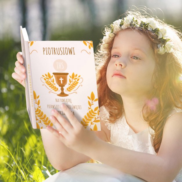 Biblia w etui z nadrukiem dla chłopca na komunię