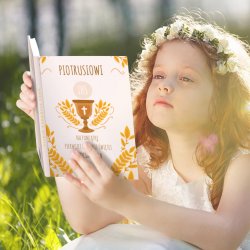 Biblia w etui z nadrukiem dla chłopca na komunię