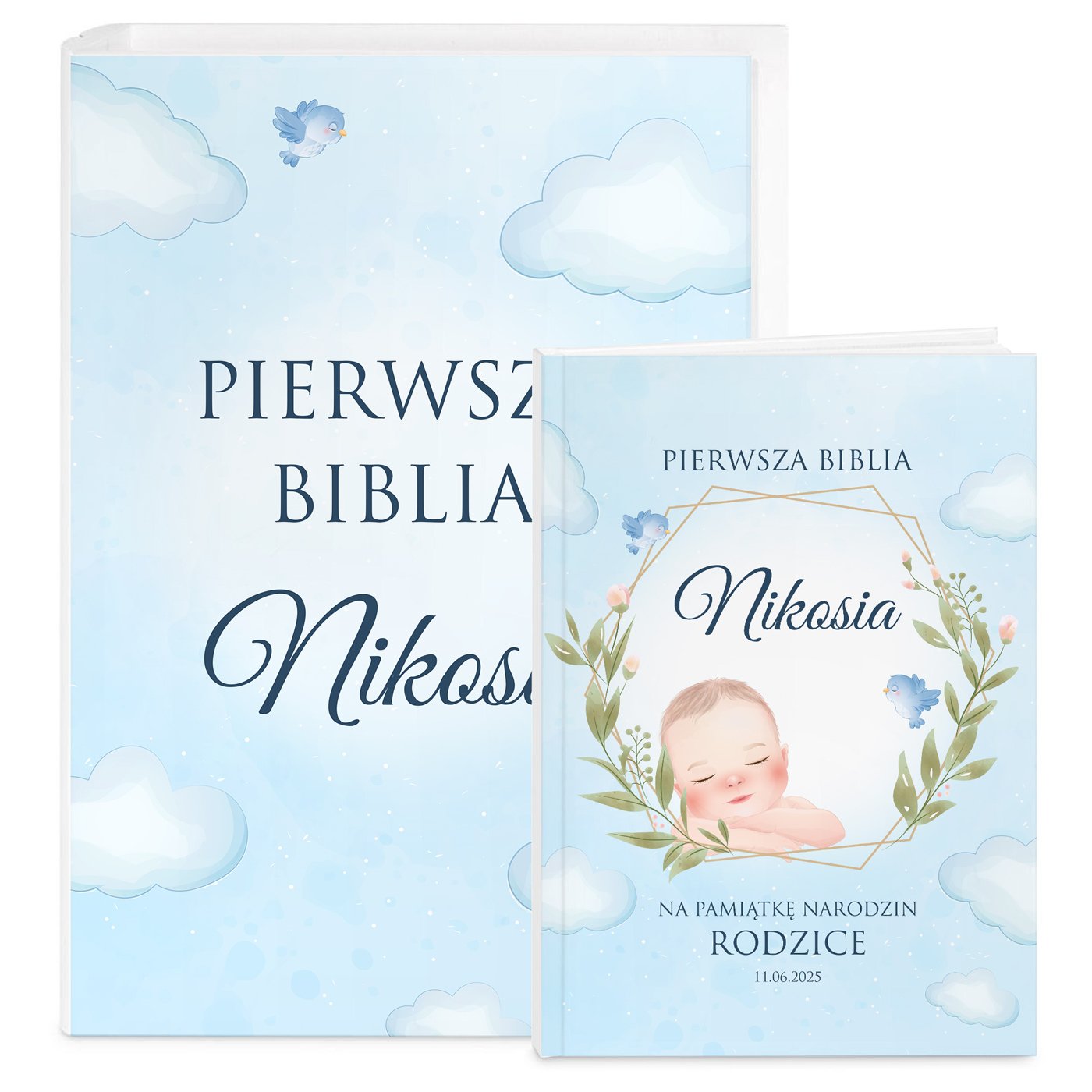 Biblia w etui z nadrukiem dla chłopca na narodziny