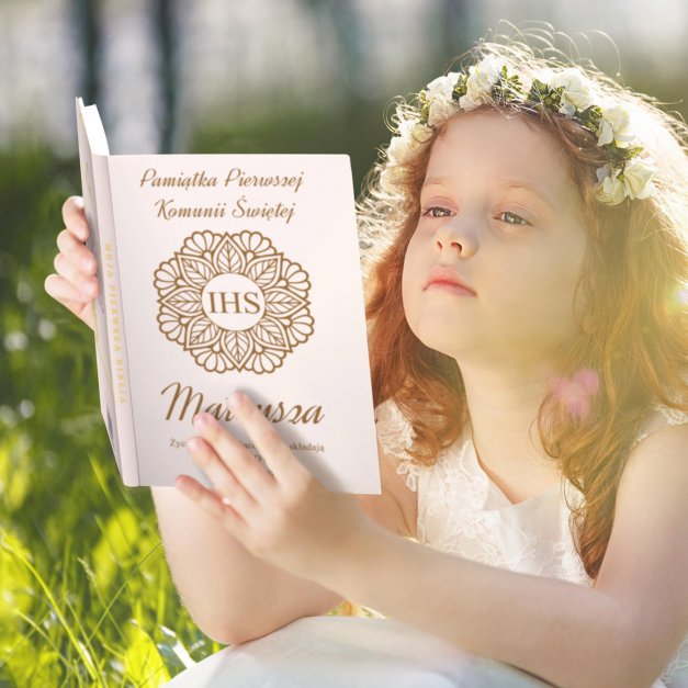 Biblia w etui z nadrukiem dla chłopca na komunię