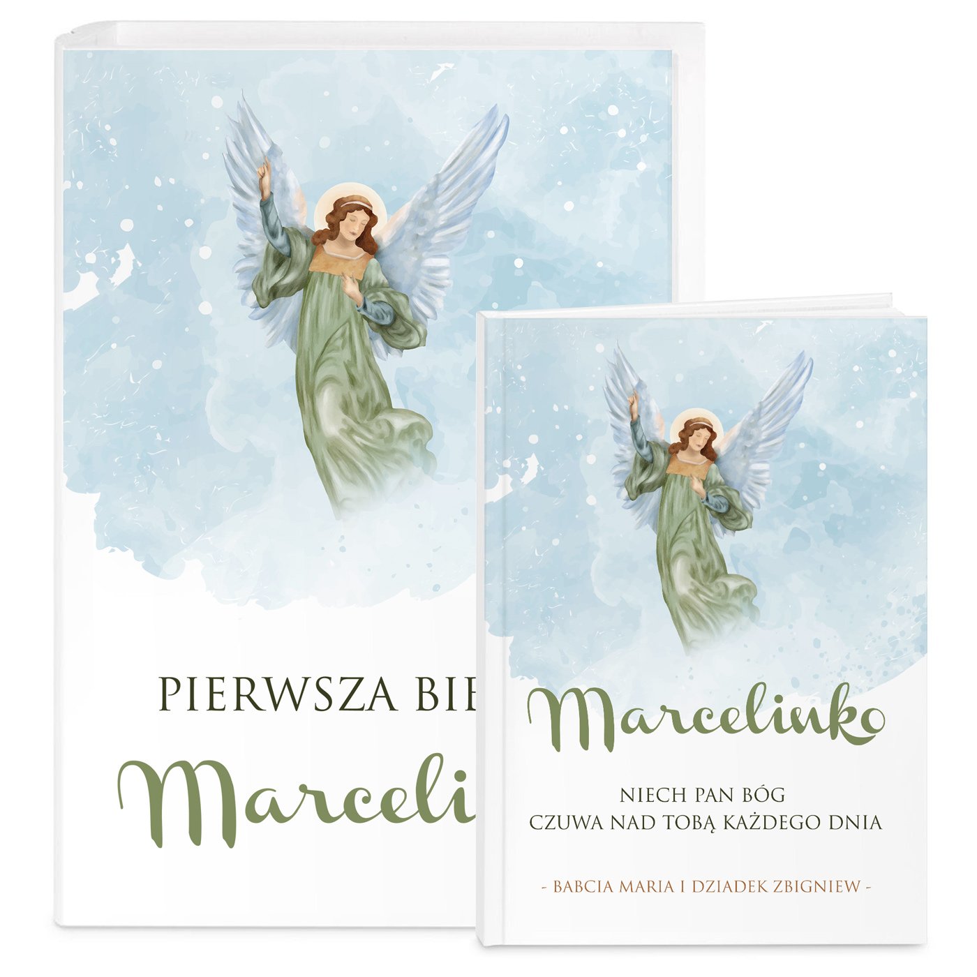 Biblia w etui z nadrukiem dla dziewczynki na imieniny chrzciny komunię
