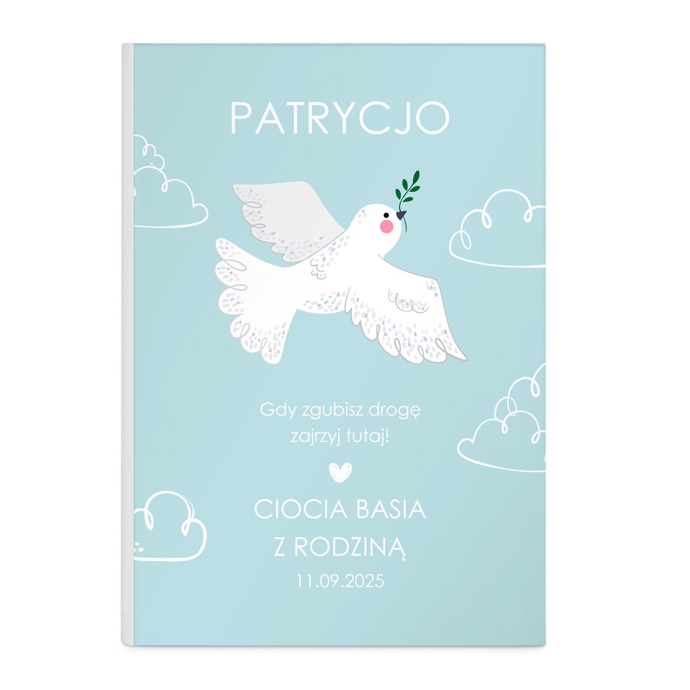 Biblia w etui z nadrukiem dla dziewczynki na chrzest komunię