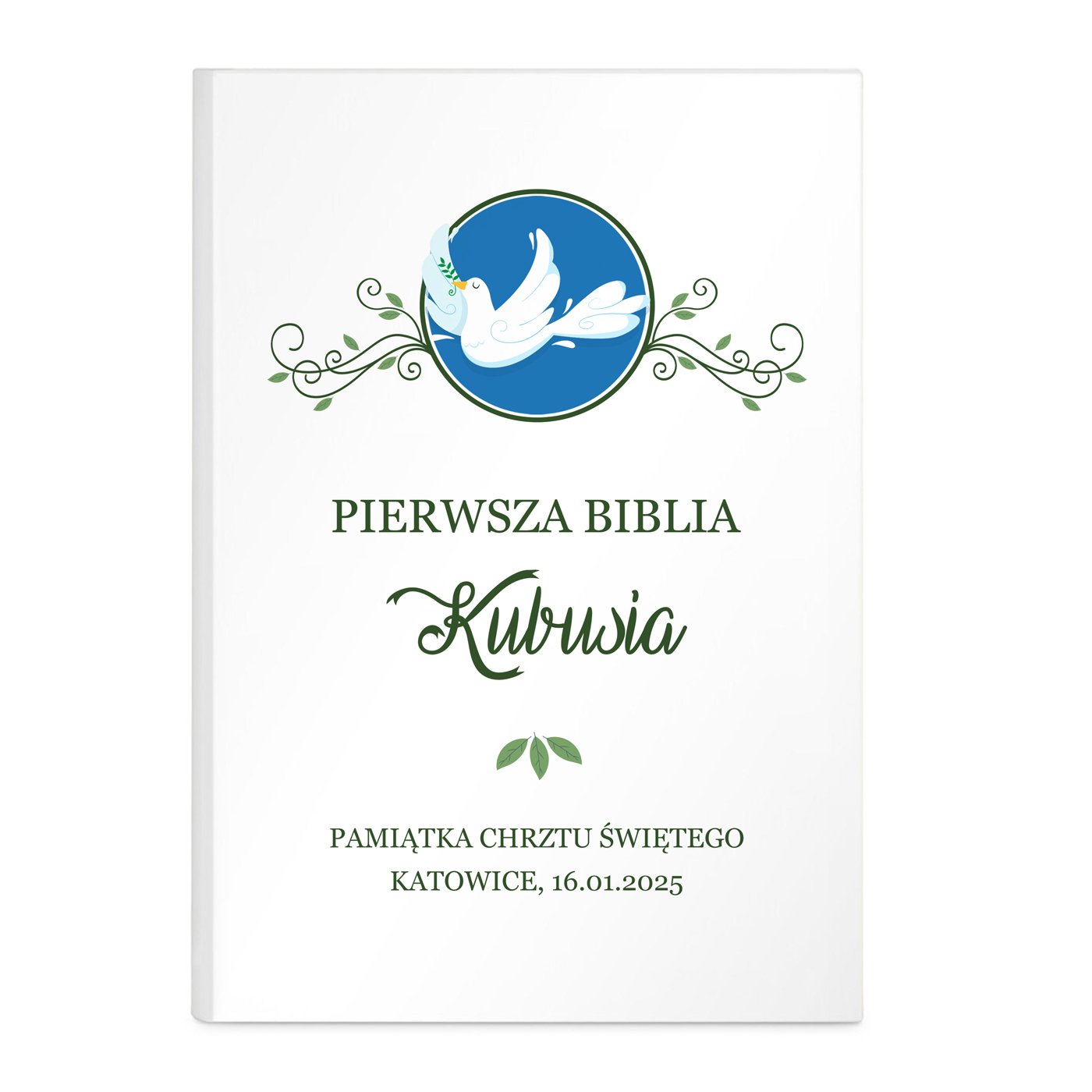 Biblia w etui z nadrukiem dla chłopca na chrzest