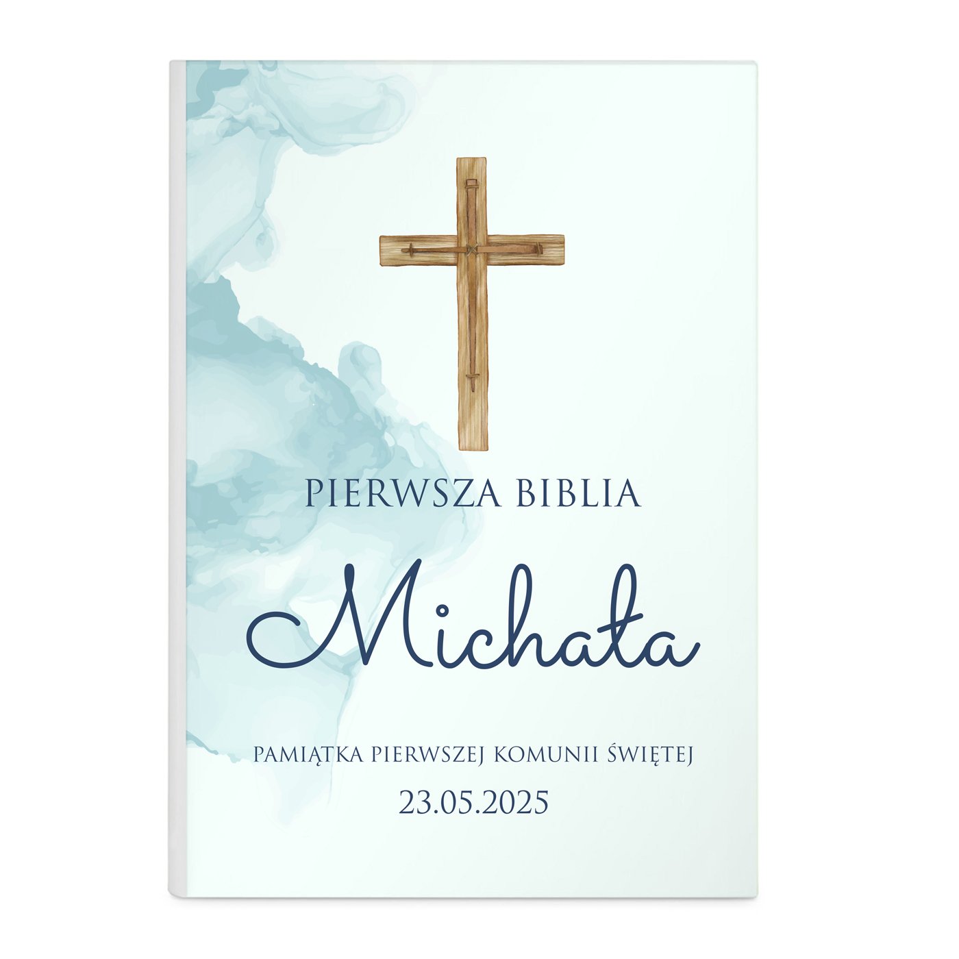 Biblia w etui z nadrukiem dla chłopca na komunię