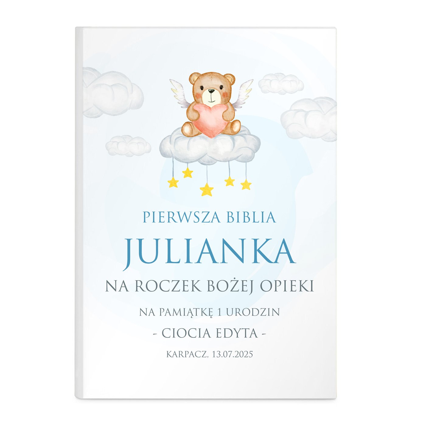 Biblia w etui z nadrukiem dla chłopca na roczek