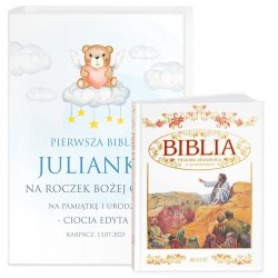 Biblia w etui z nadrukiem dla chłopca na roczek