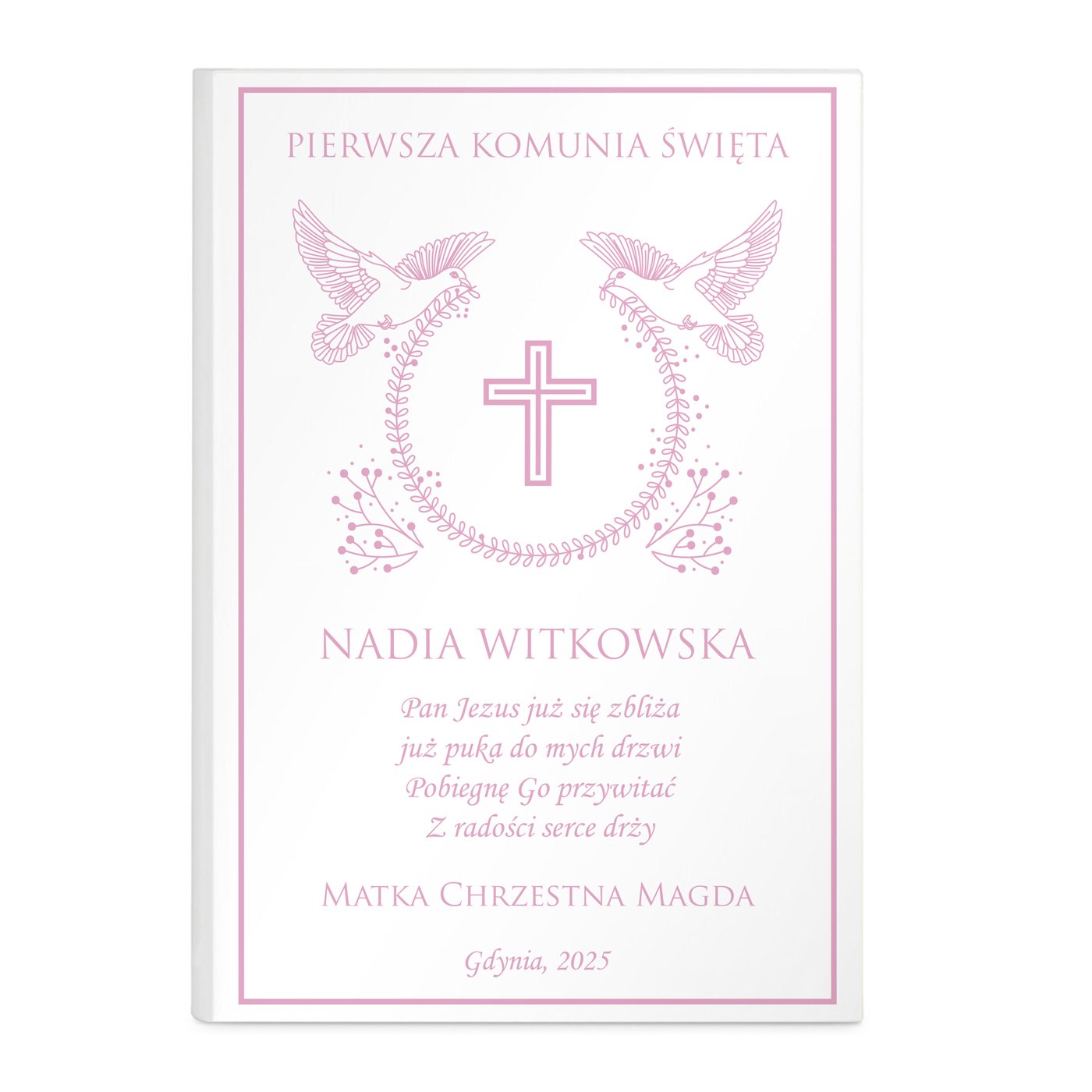 Biblia w etui z nadrukiem dla dziewczynki na komunię