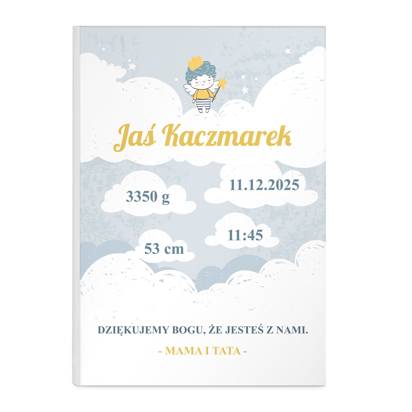 Biblia w etui z nadrukiem dla chłopca na chrzest