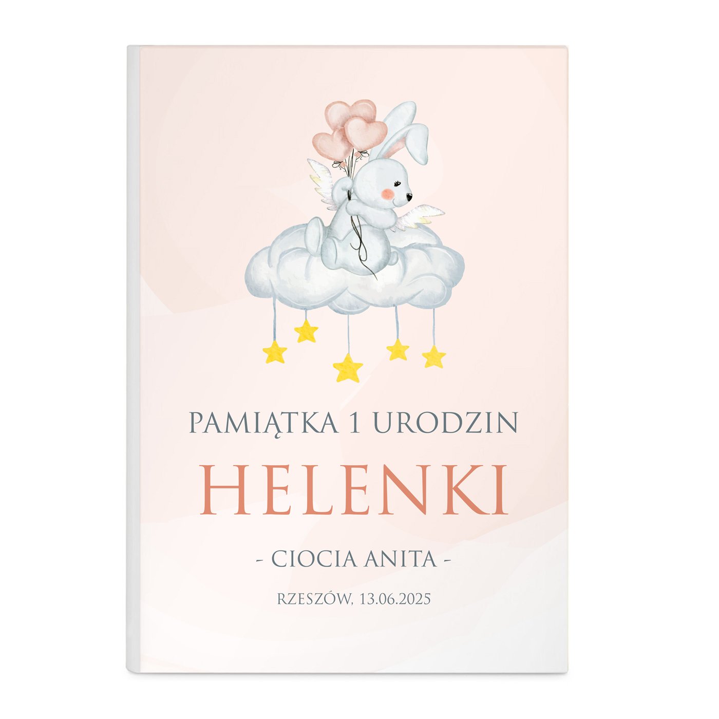 Album na zdjęcia w etui z nadrukiem dla dziewczynki na roczek