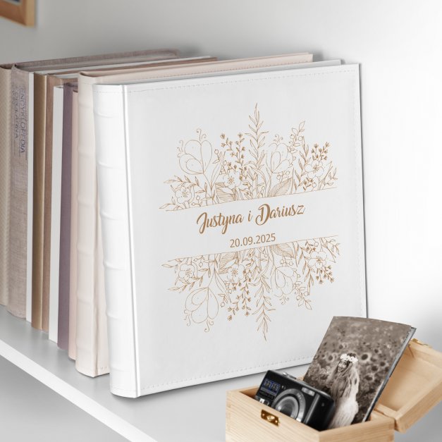 Duży album na zdjęcia z nadrukiem dla pary na ślub rocznicę parapetówkę