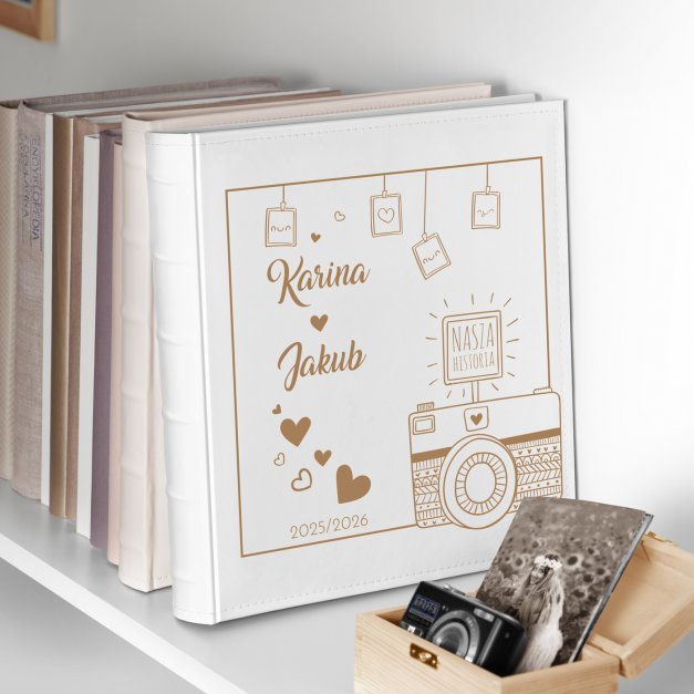 Duży album na zdjęcia z nadrukiem dla pary na ślub rocznicę ślubu