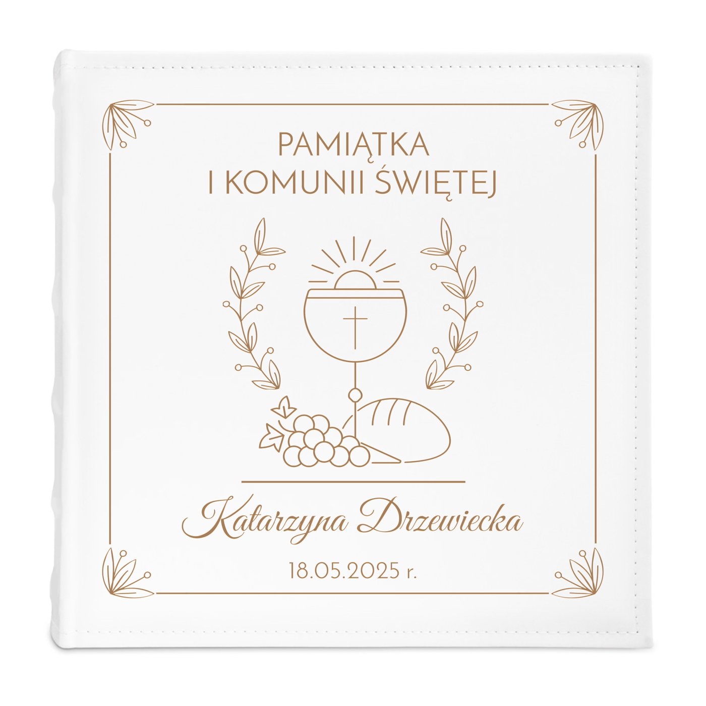 Duży album na zdjęcia z nadrukiem dla dziewczynki na komunię