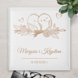 Duży album na zdjęcia z nadrukiem dla pary na ślub rocznicę parapetówkę