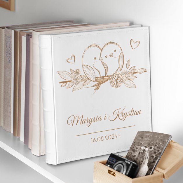 Duży album na zdjęcia z nadrukiem dla pary na ślub rocznicę parapetówkę
