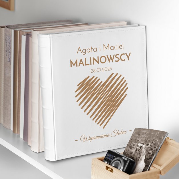 Duży album na zdjęcia z nadrukiem dla pary na ślub rocznicę parapetówkę