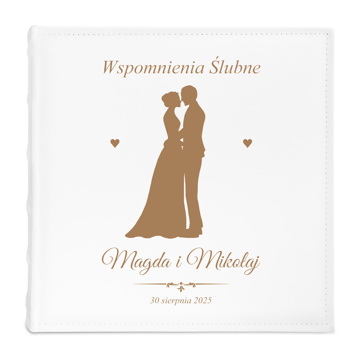 Duży album na zdjęcia z nadrukiem dla pary na ślub