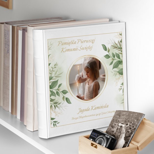 Duży album na zdjęcia z Twoim zdjęciem dla dziewczynki na komunię