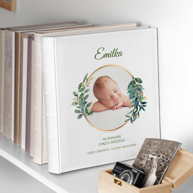 Duży album na zdjęcia z Twoim zdjęciem dla dziewczynki na chrzest