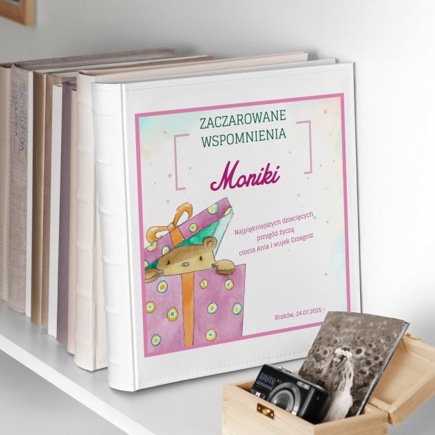 Duży album na zdjęcia z nadrukiem dla dziewczynki na imieniny