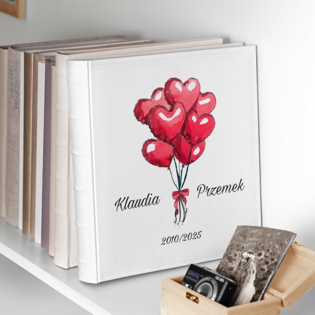 Duży album na zdjęcia z nadrukiem dla pary na ślub