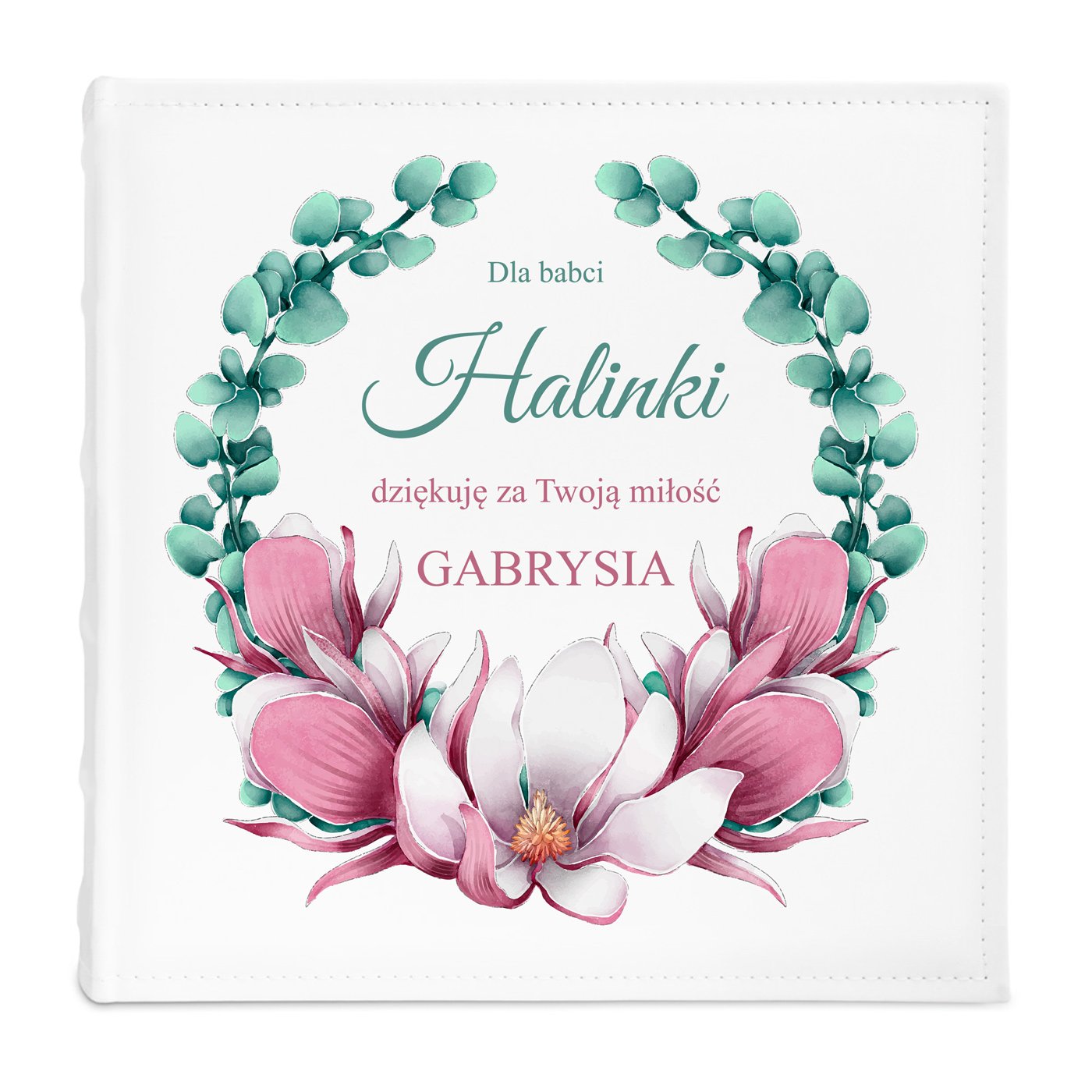 Duży album na zdjęcia z nadrukiem dla babci