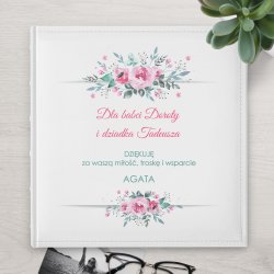 Duży album na zdjęcia z nadrukiem dla dziadków na Dzień Babci i Dzień Dziadka podziękowanie ślubne