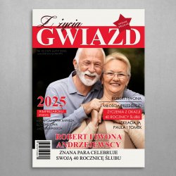 Plakat metalowy personalizowany L ze zdjęciem Z Życia Gwiazd dla pary na 40 rocznicę ślubu