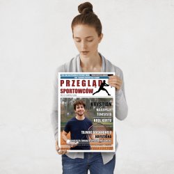 Plakat metalowy personalizowany M ze zdjęciem Przegląd Sportowców dla tenisisty kolegi