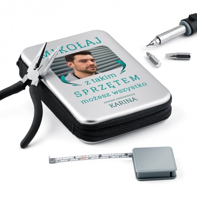 Narzędzia w etui zestaw z Twoim zdjęciem dla chłopaka narzeczonego męża